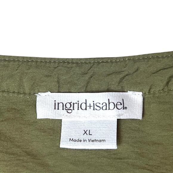 Ingrid & Isabel The Sweet Escape Maternity Midi Dress Olive Green Sz XL - Picture 4 of 8